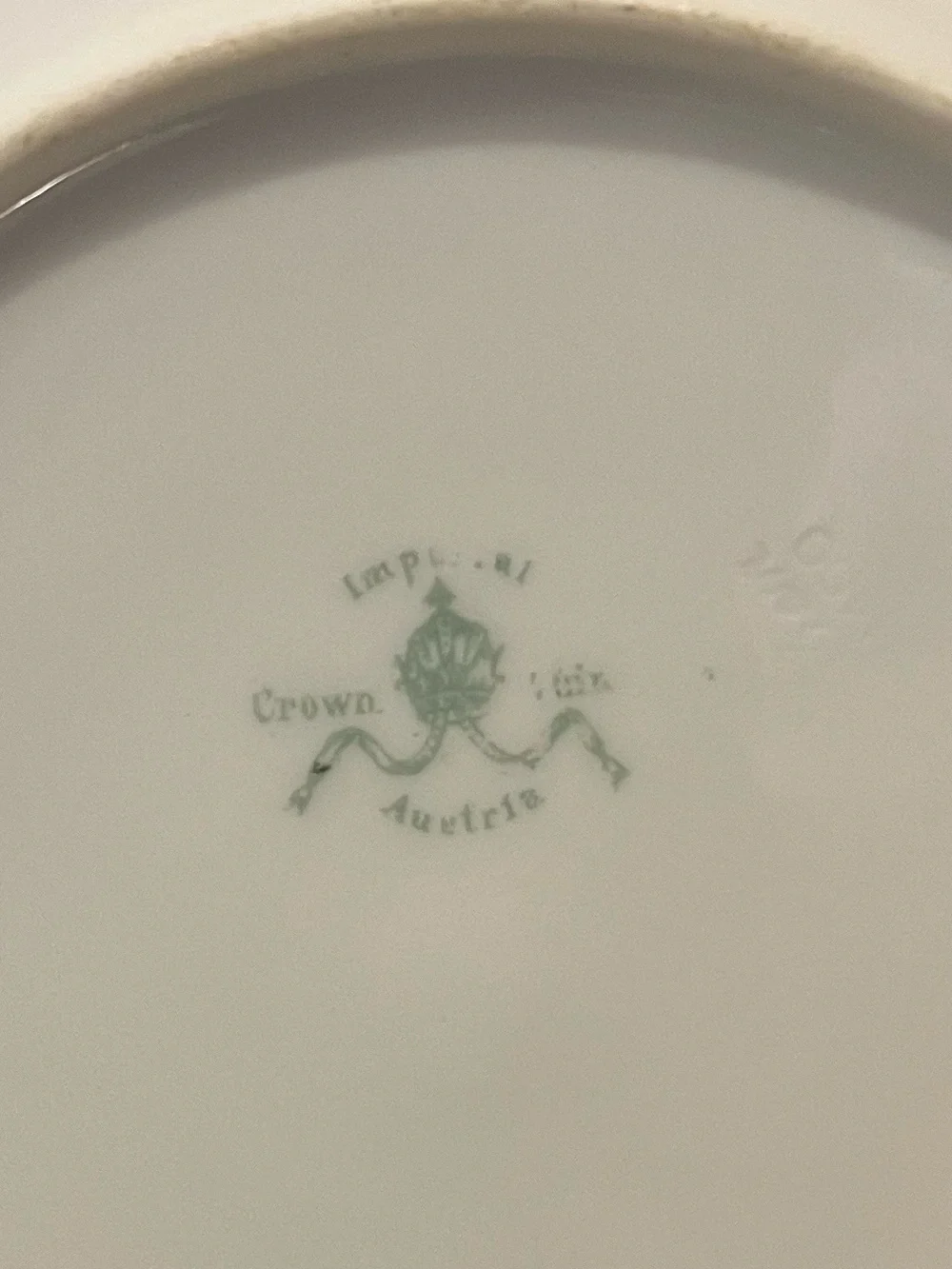 VTG Imperial Crown Dainty Floral Wine Trim 6” Plates Made in Austria Set of 3